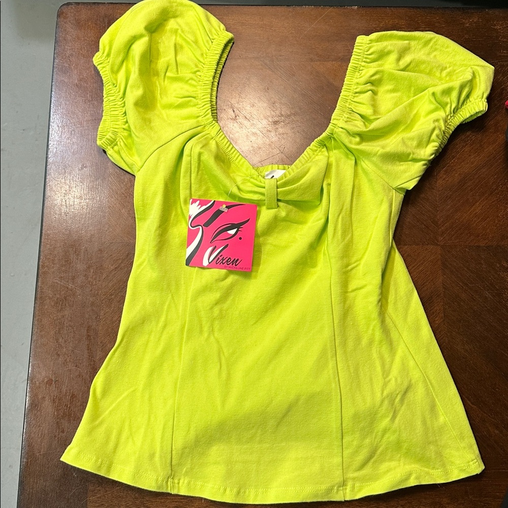 Vixen by Micheline Pitt Lime Green Top